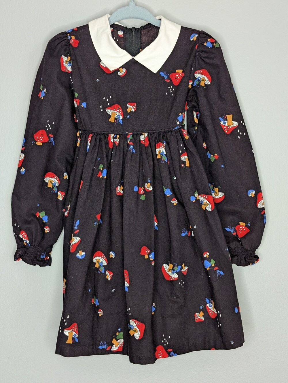 Vintage toddler mushroom print dress